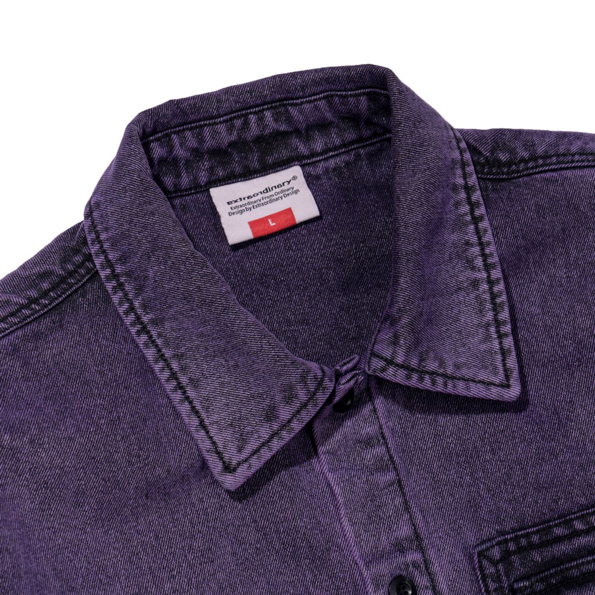 엑스트라오디너리(EXTRAORDINARY) ACID WASHED POCKET SHIRT PURPLE