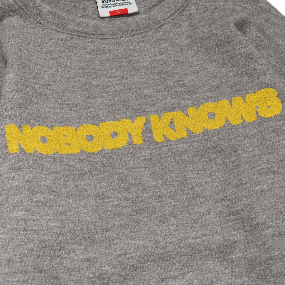 엑스트라오디너리(EXTRAORDINARY) NOBODY KNOWS CREWNECK GRAY