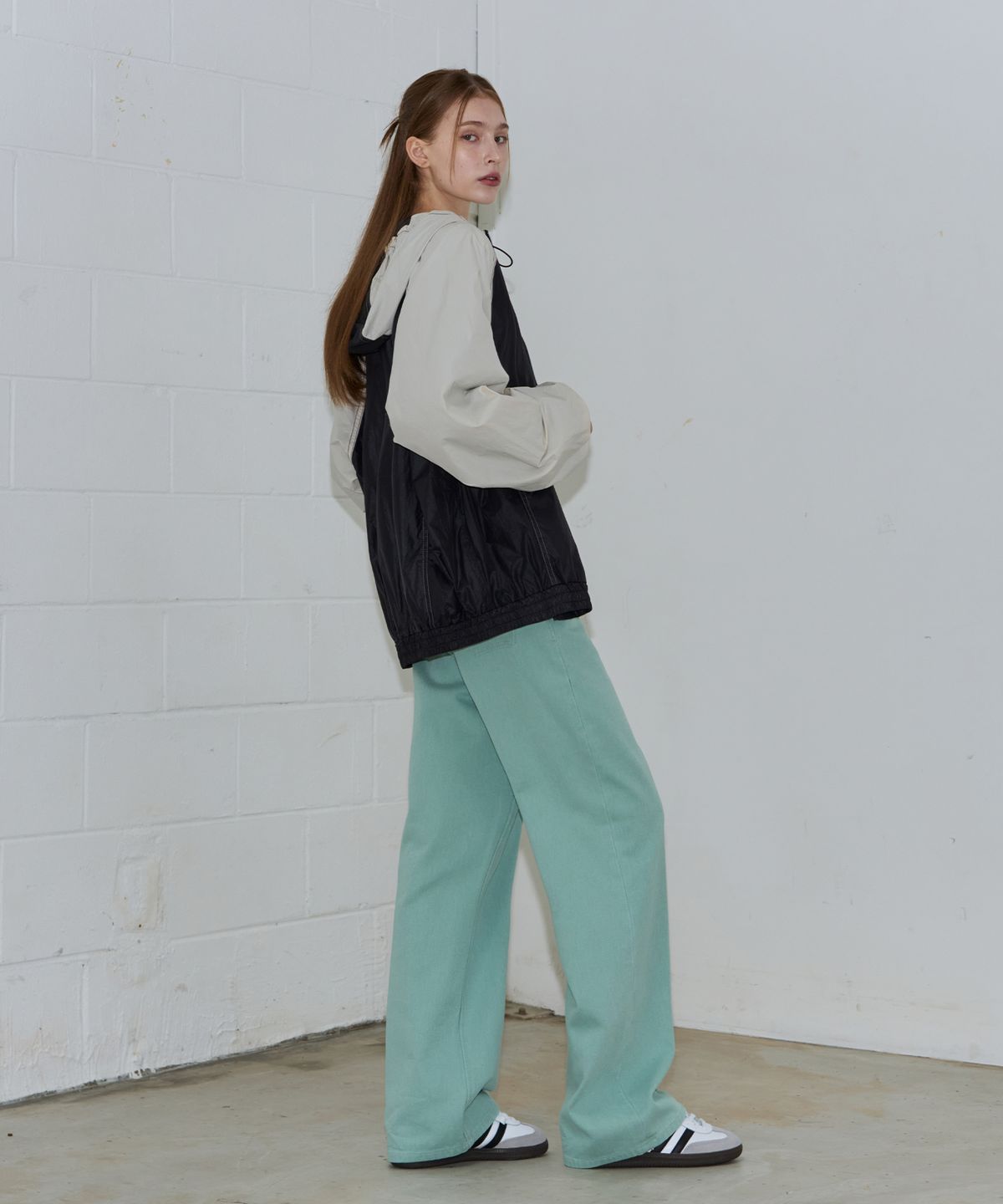 아워데이즈(OURDAYZ) 컬러 다잉 와이드 데님 팬츠 [MINT]