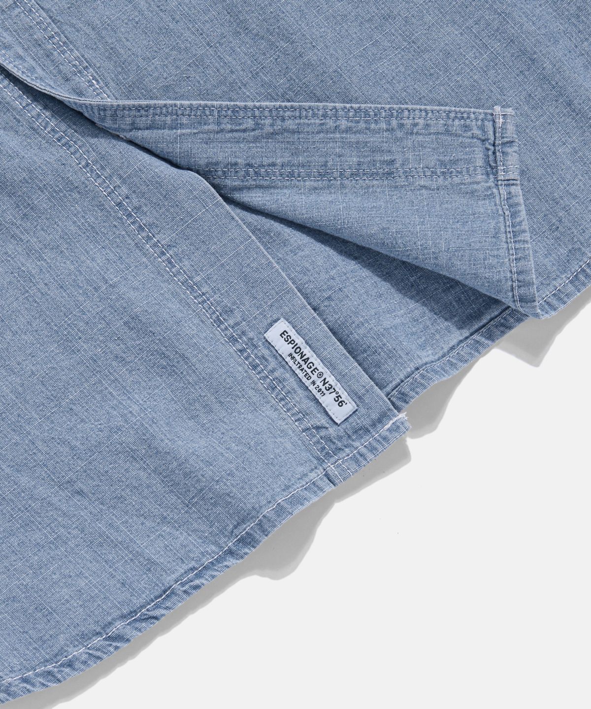 에스피오나지(ESPIONAGE) Chambray Work Shirt Washed Blue