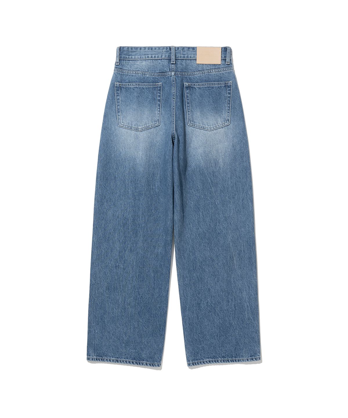 포트너스(FOTTNERS) Two Tuck Wide Mid Blue Jeans
