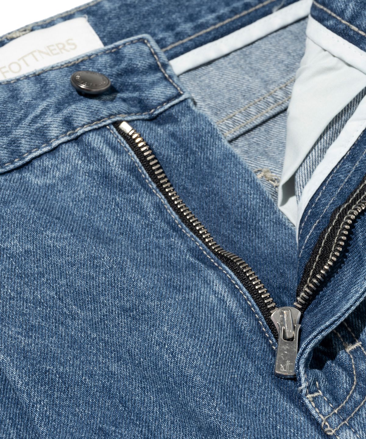 포트너스(FOTTNERS) Two Tuck Wide Mid Blue Jeans