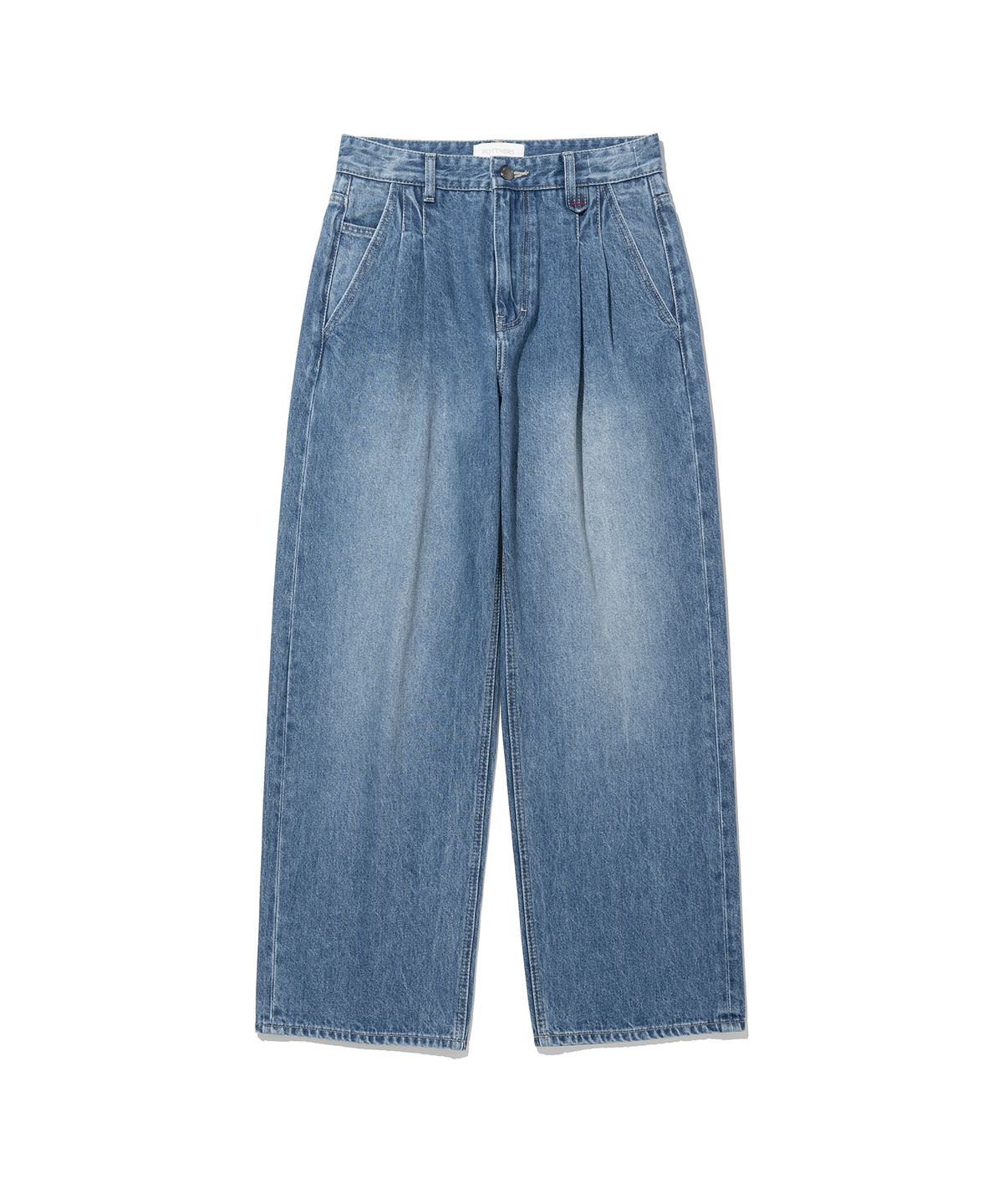 포트너스(FOTTNERS) Two Tuck Wide Mid Blue Jeans