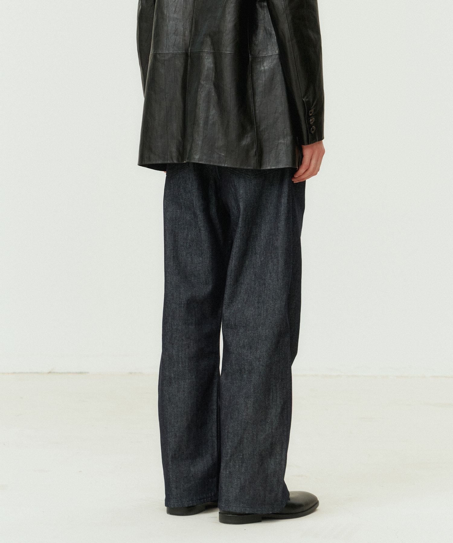 【YOURNUS】Ked Two Tuck Wide Denim 03-5021-81 - Two Tuck Denim Wide Trousers - One Wash | Dant