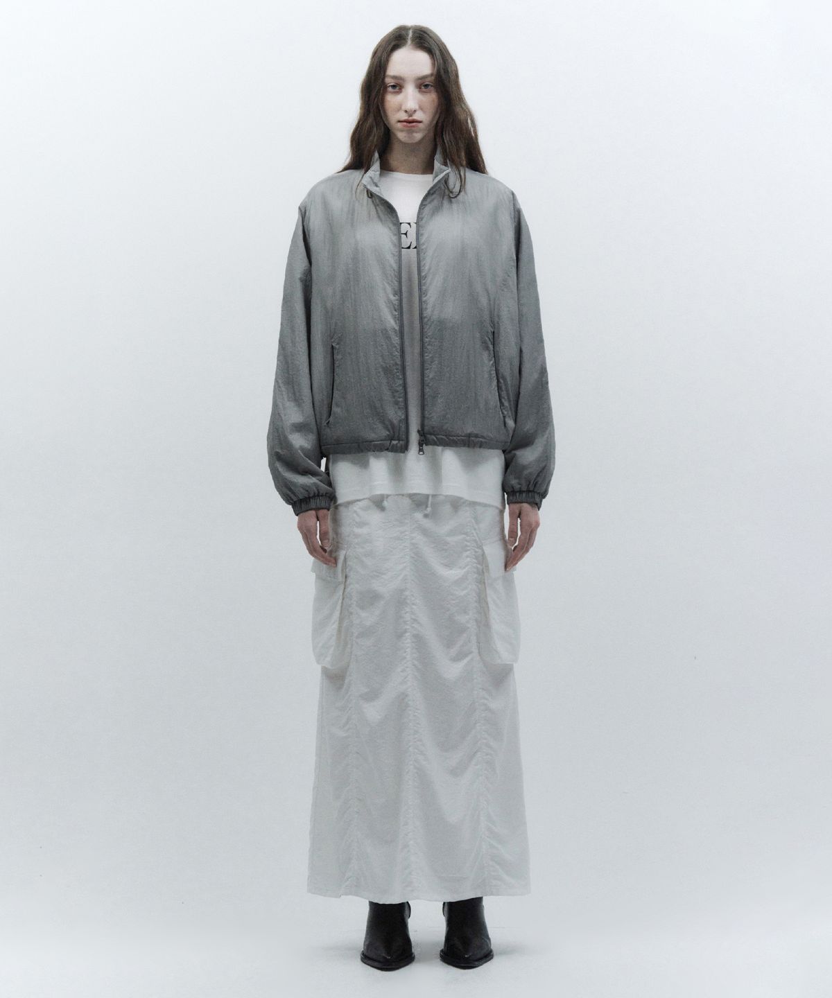 인사일런스 우먼(INSILENCE WOMEN) 쉬어 패디드 점퍼 LIGHT GREY