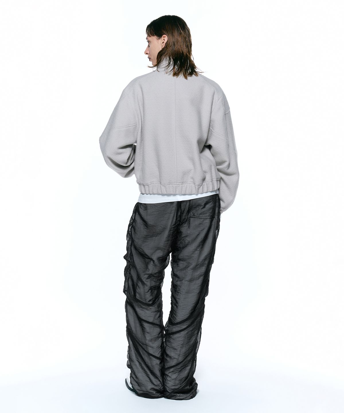 인사일런스 우먼(INSILENCE WOMEN) 텍스쳐드 울 블루종 LIGHT GREY