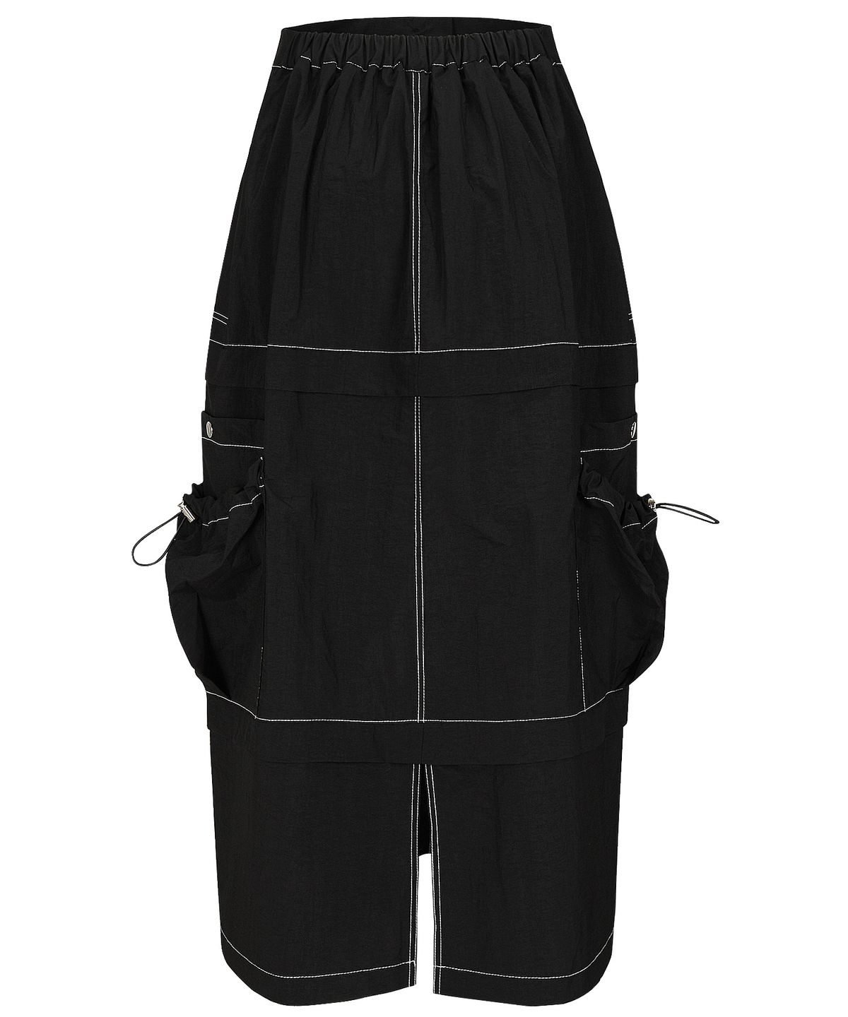 플라즈마스페어(PLASMA SPHERE) LAYER SKIRT IN BLACK(카고 롱 스커트)