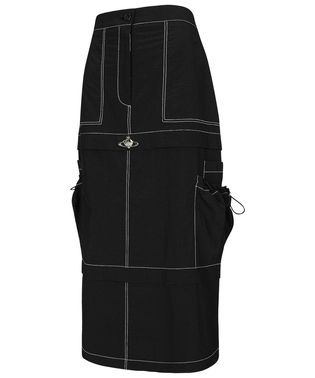 플라즈마스페어(PLASMA SPHERE) LAYER SKIRT IN BLACK(카고 롱 스커트)