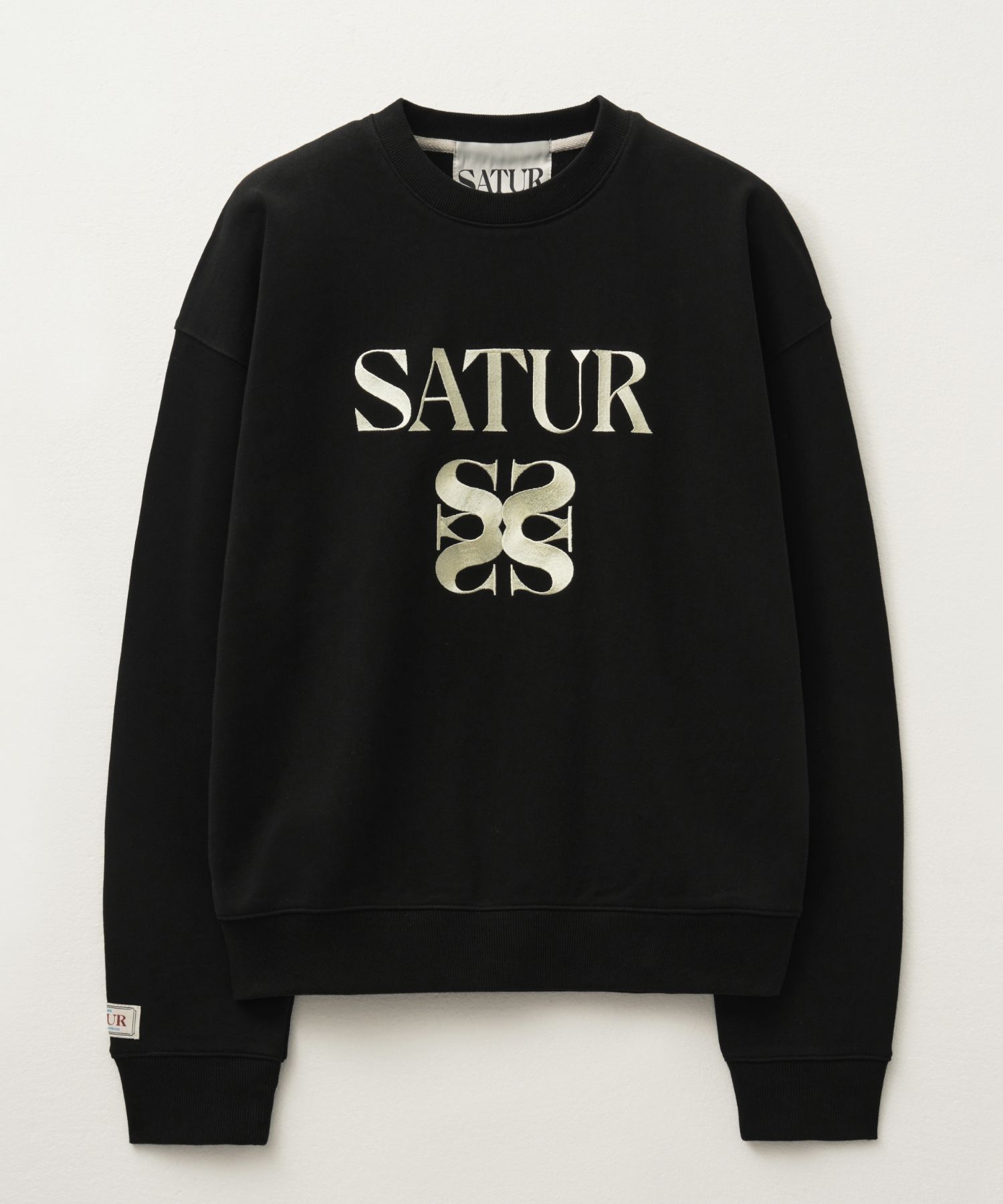 【SATUR】大人気★ Classic Logo Basic Sweatshirt Classic Logo Basic Sweatshirt - Classic Black | ファッション