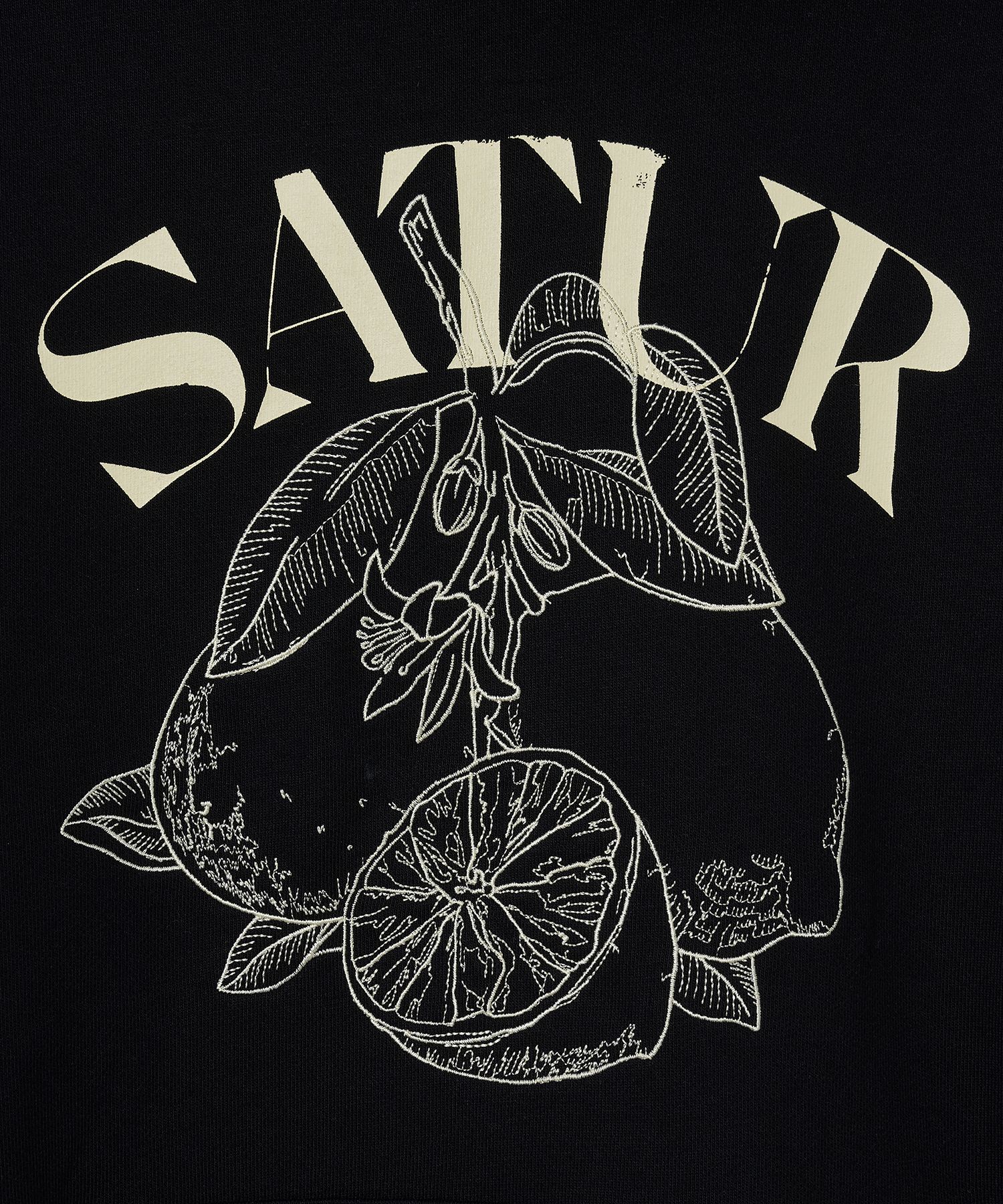 MUSINSA | SATUR Capri Citron Drawing Graphic Hooded