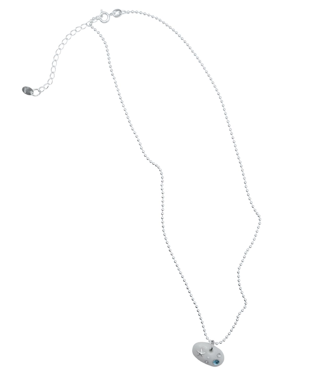 엔프프(NFF) blue stone silver necklace-white