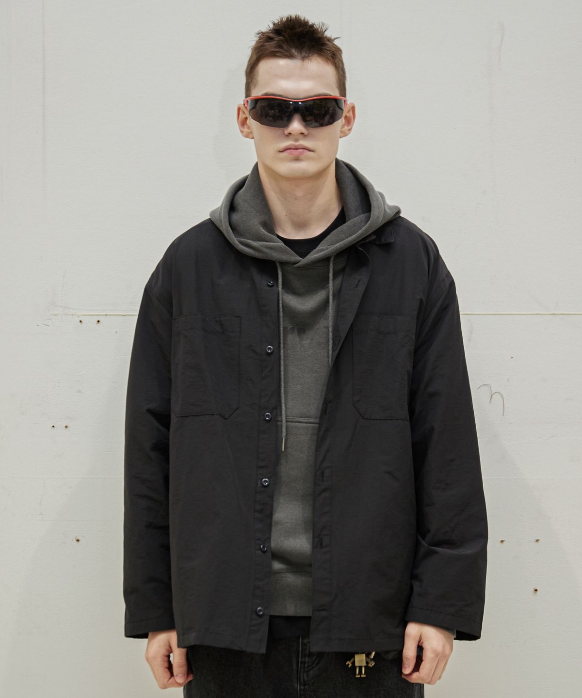 이스트서비스샵(eastserviceshop) Side Pocket Long Shirt - Black