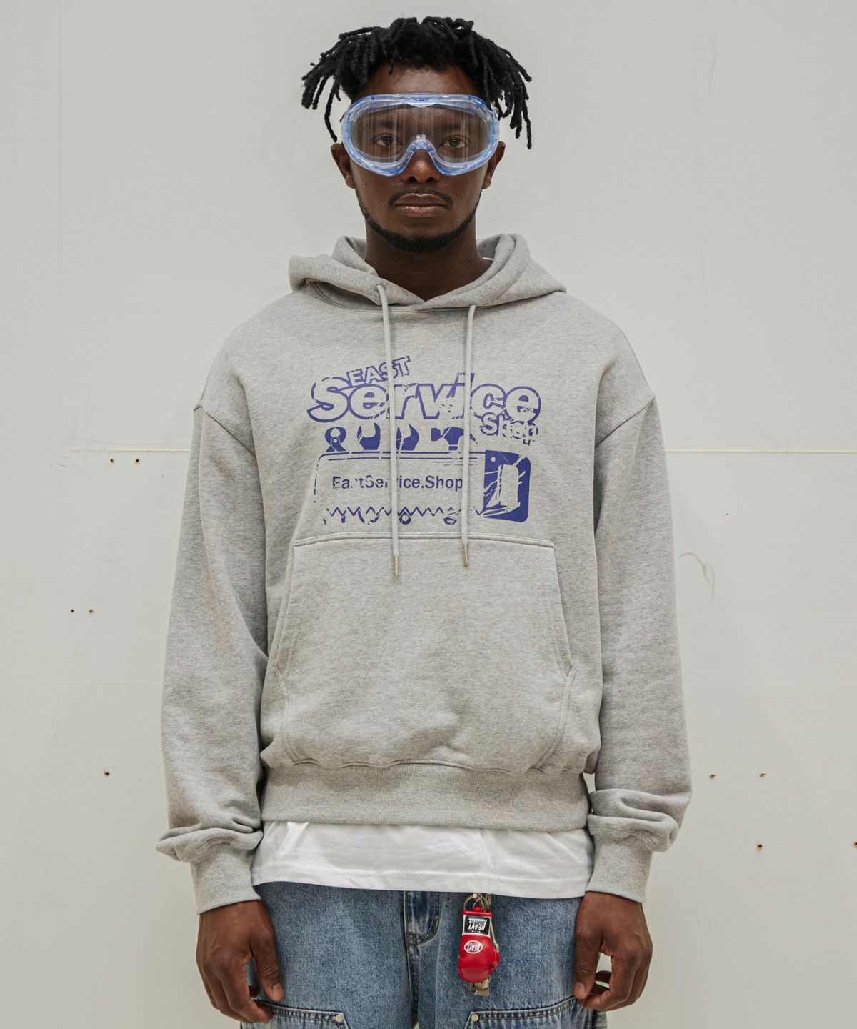 이스트서비스샵(eastserviceshop) Tool Graphic Hoodie - Melange Grey