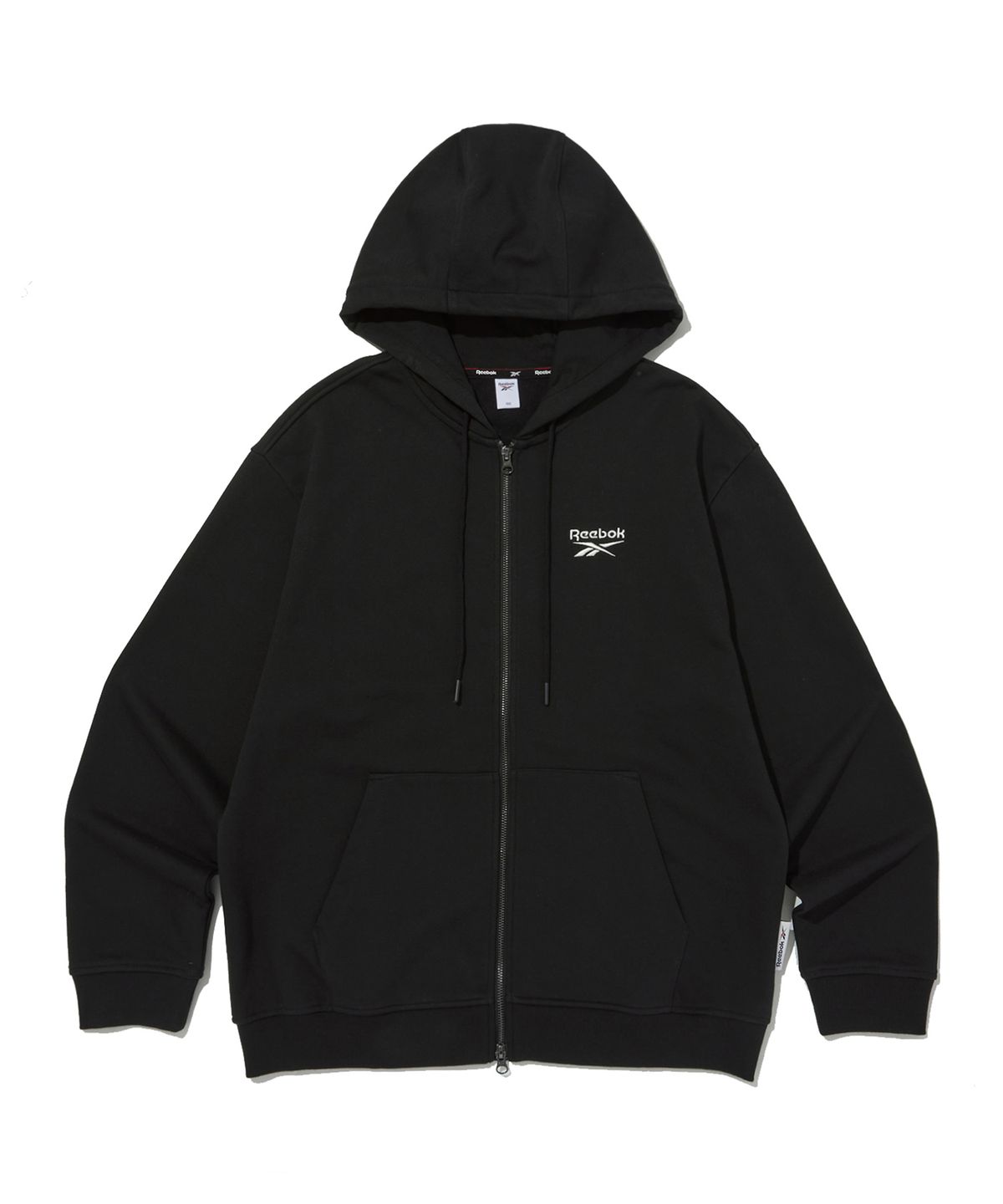 리복(REEBOK) 벡터 에센셜 후드집업 - 블랙