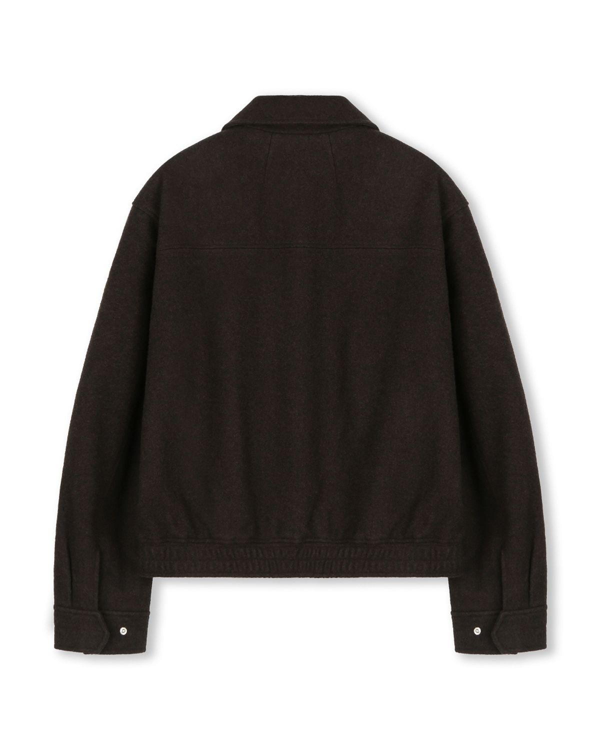 비슬로우(BESLOW) WOOL WIDE COLLAR HARRINGTON JACKET DARK BROWN