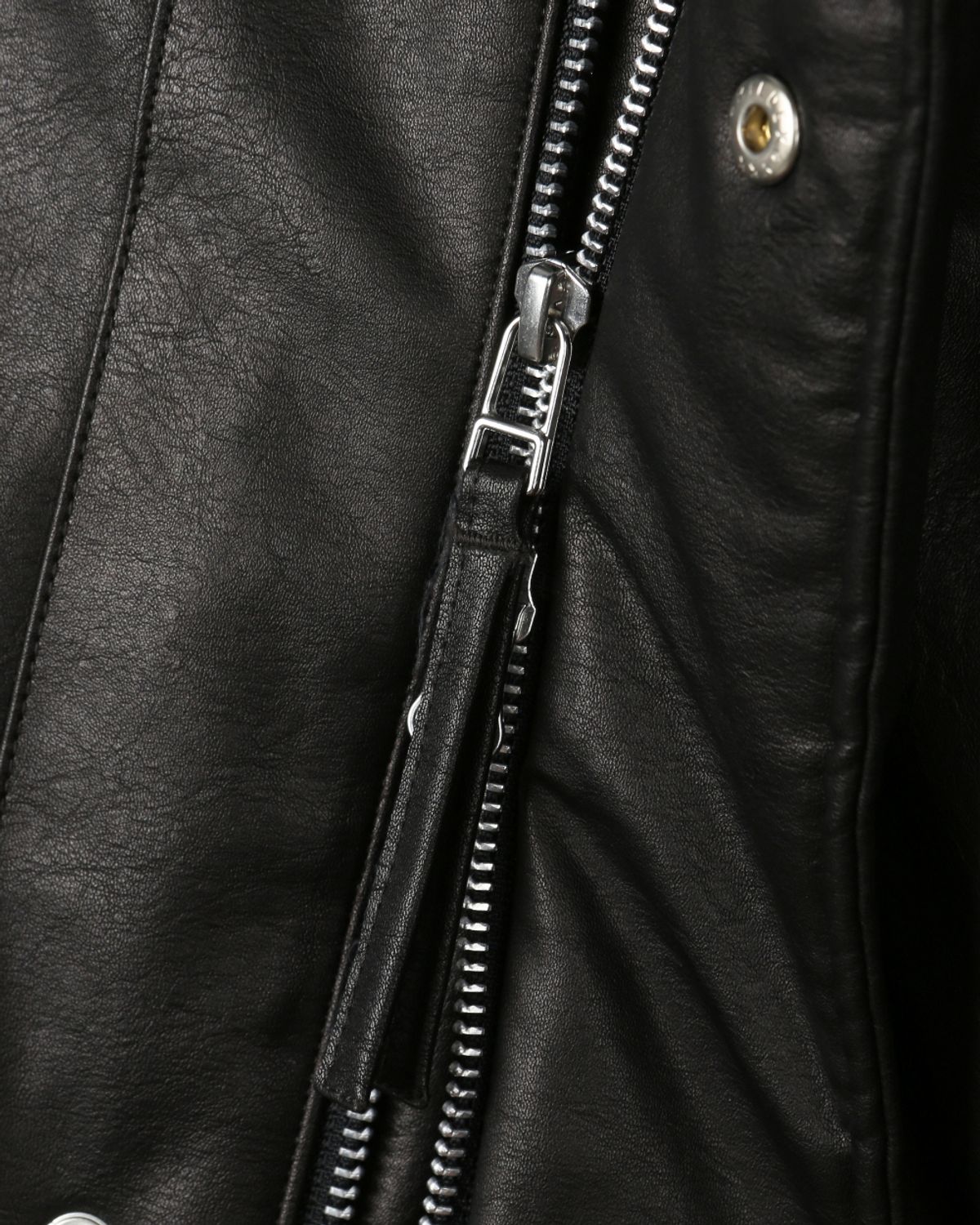 비슬로우(BESLOW) OVERSIZED M65 HOOD SHORT DOWN PARKA VEGAN LEATHER BLACK