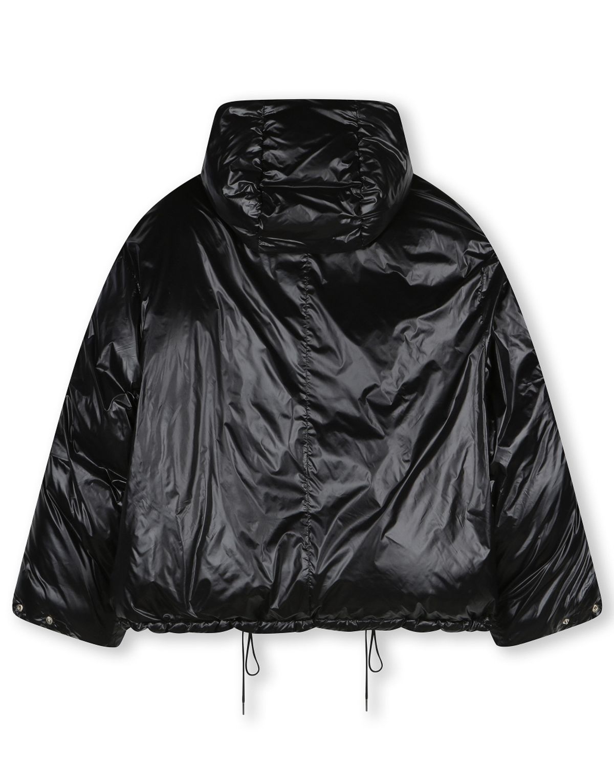 비슬로우(BESLOW) OVERSIZED M65 HOOD SHORT DOWN PARKA GLOSSY BLACK