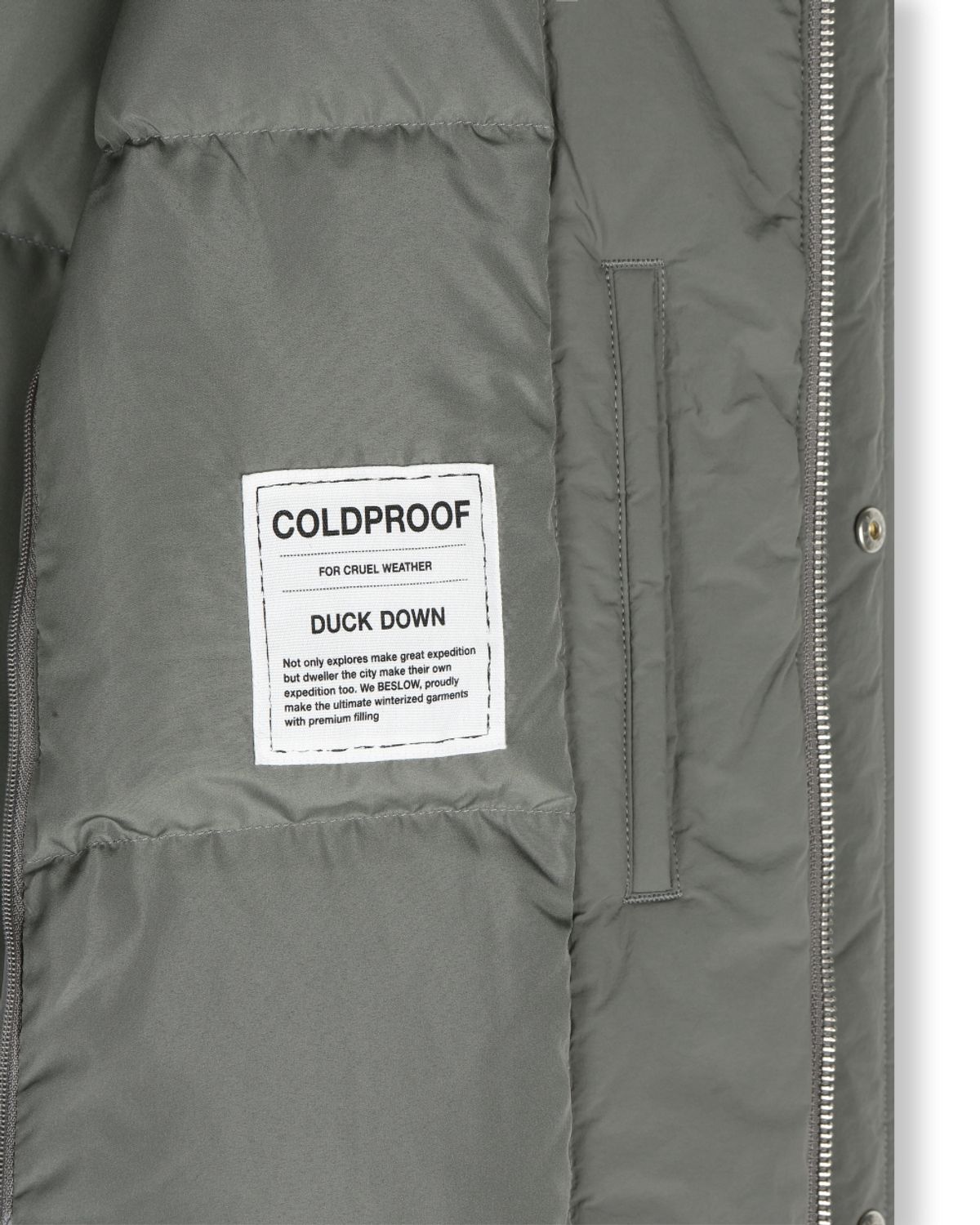 비슬로우(BESLOW) DETACHABLE MONSTER SHORT DOWN PARKA KHAKI