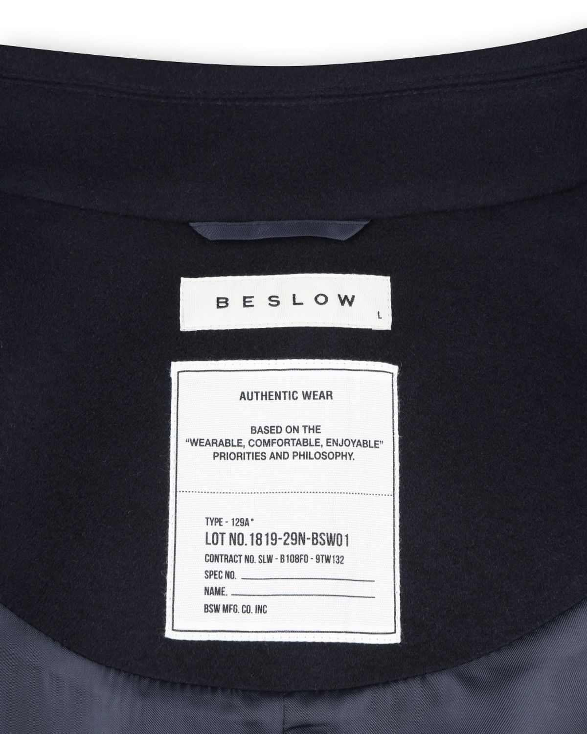 비슬로우(BESLOW) OVERSIZED CASHMERE BALMACAAN COAT NAVY
