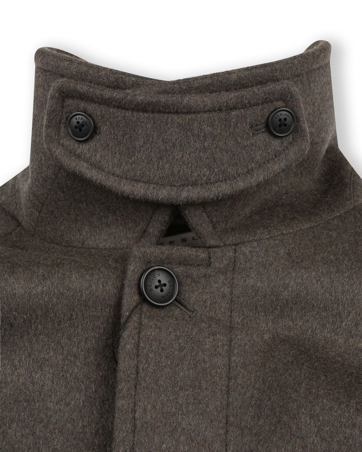 비슬로우(BESLOW) OVERSIZED CASHMERE BALMACAAN COAT MELANGE DARK OLIVE