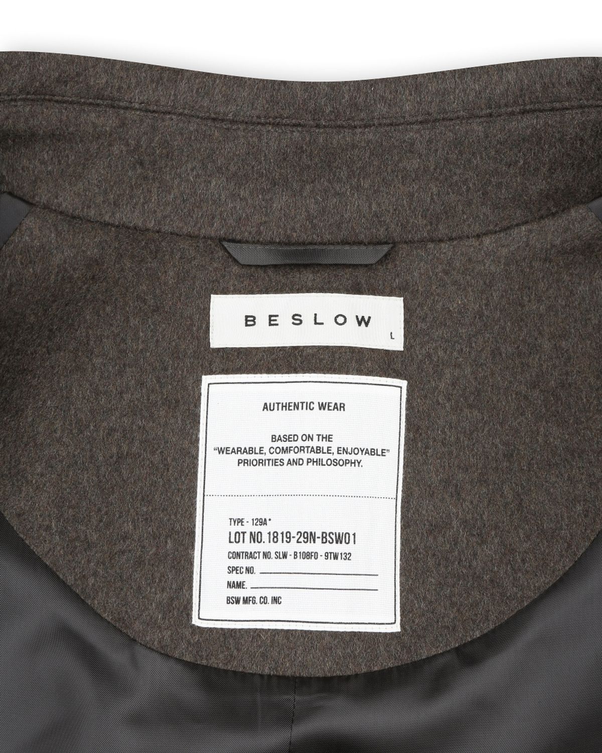 비슬로우(BESLOW) OVERSIZED CASHMERE BALMACAAN COAT MELANGE DARK OLIVE