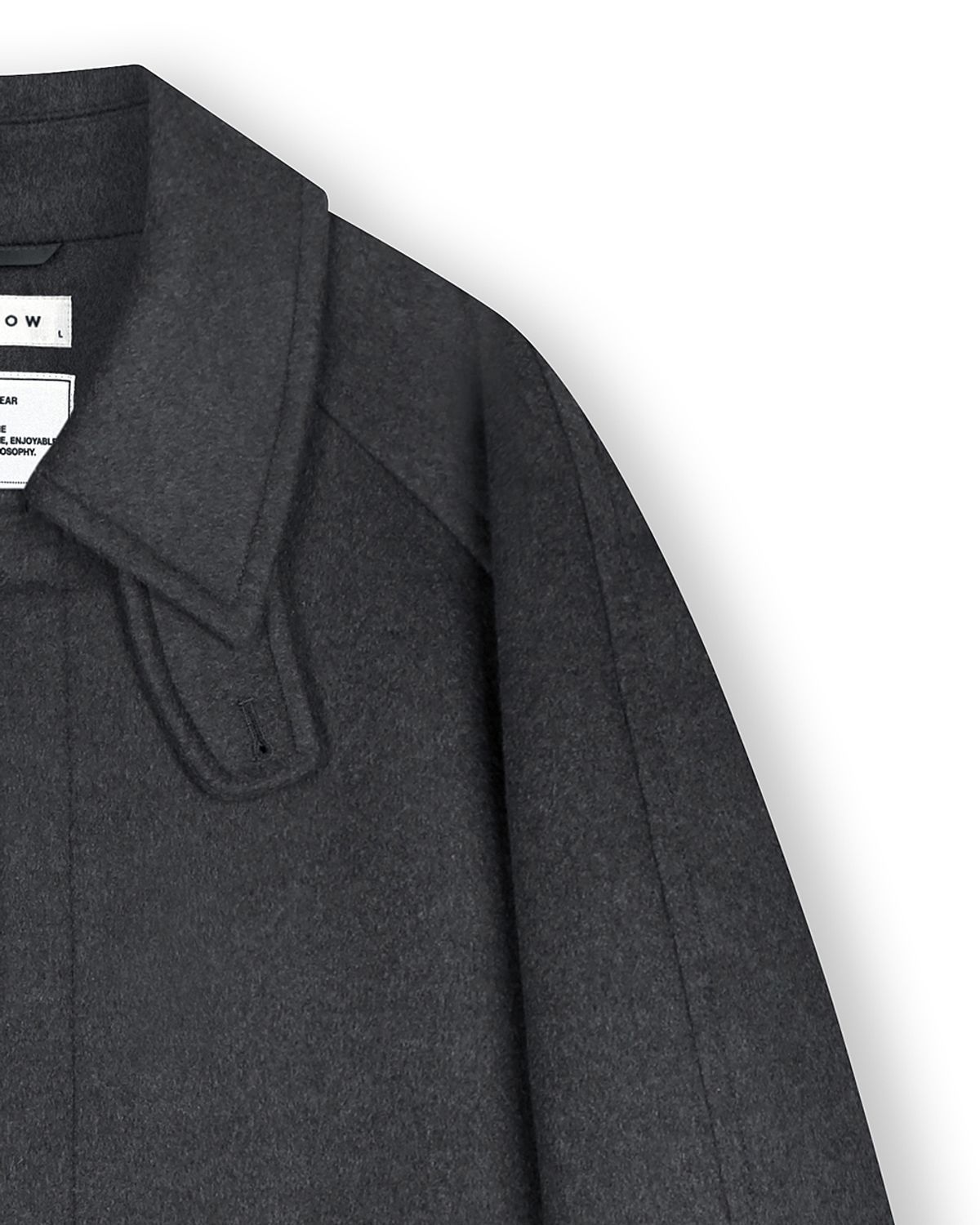 비슬로우(BESLOW) OVERSIZED CASHMERE BALMACAAN COAT MELANGE CHARCOAL