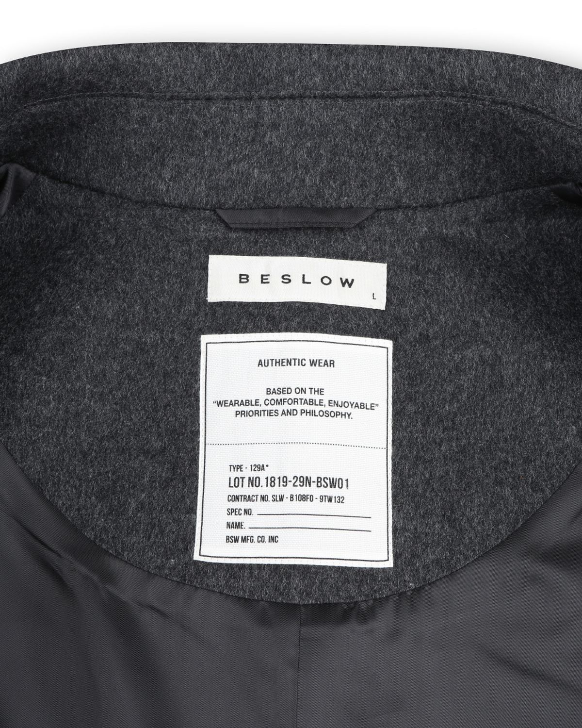 비슬로우(BESLOW) OVERSIZED CASHMERE BALMACAAN COAT MELANGE CHARCOAL