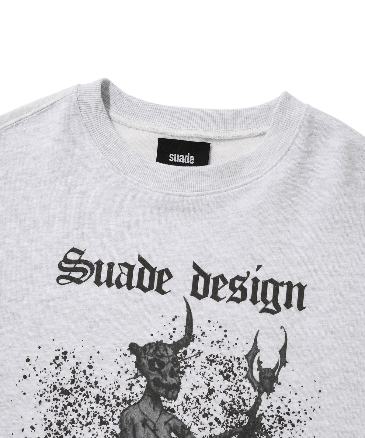스웨이드(SUADE) DEVIL SKULL CREWNECK [MELANGE GRAY]