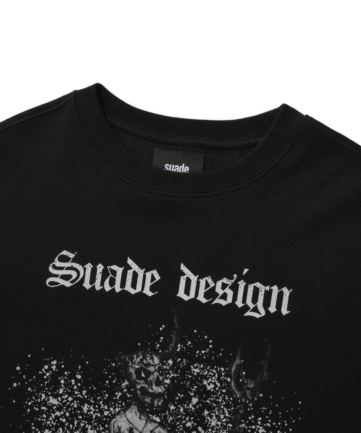 스웨이드(SUADE) DEVIL SKULL CREWNECK [BLACK]