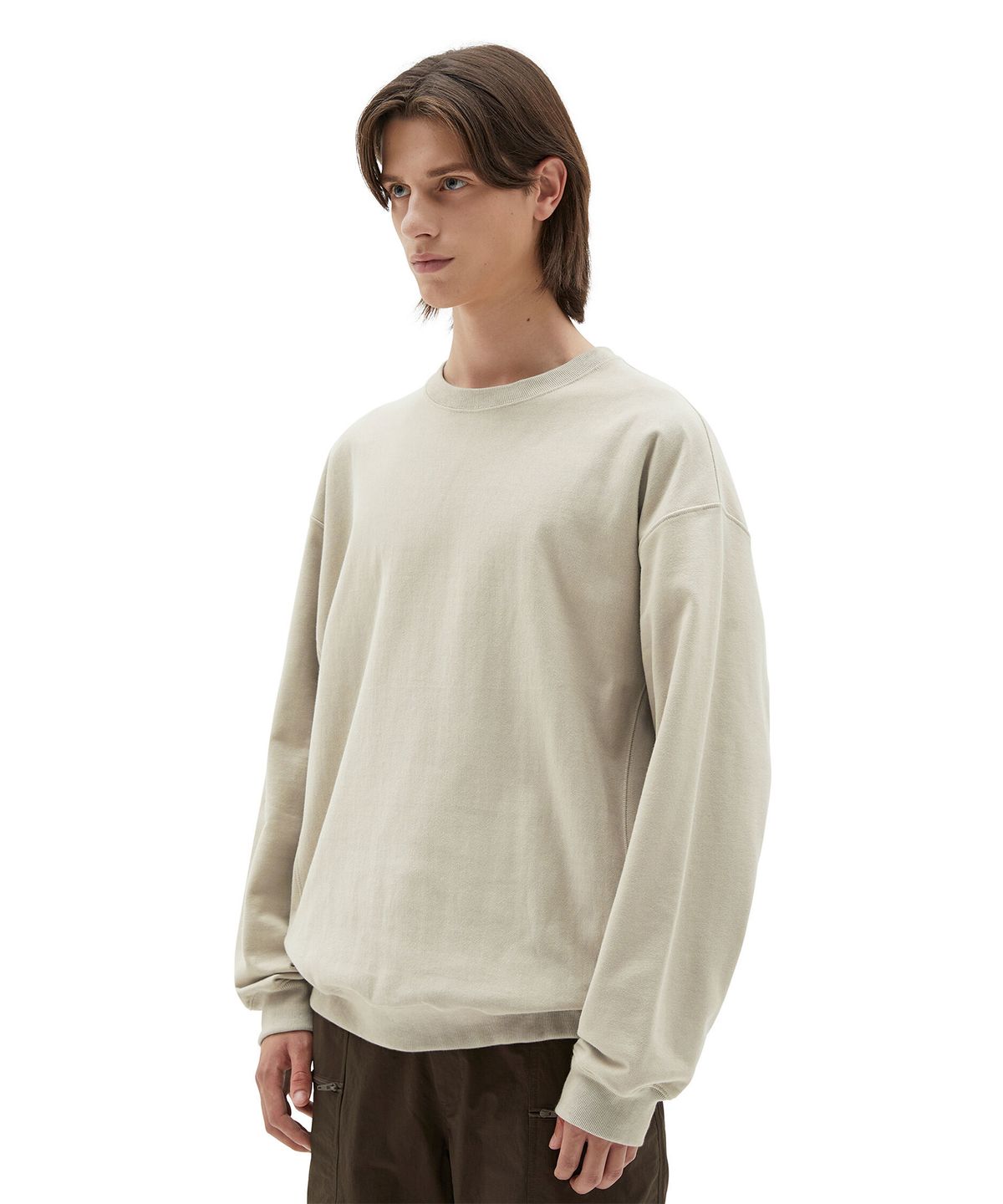 브라운야드(BROWNYARD) 22fw 스웻 셔츠, 라이트 베이지