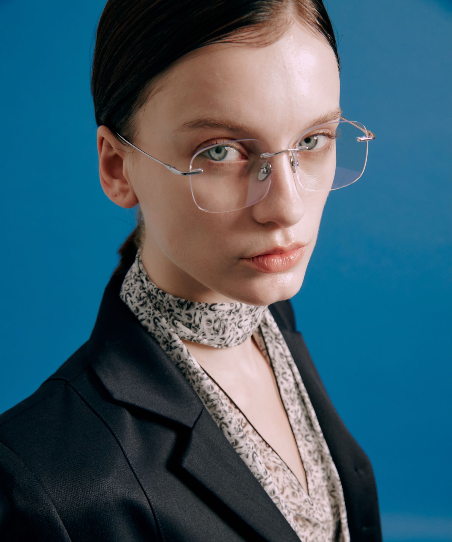 【Semicolon eyewear】Julien Silver Glasses MUSINSA | SEMICOLON EYEWEAR Julien Silver Glasses [Blue