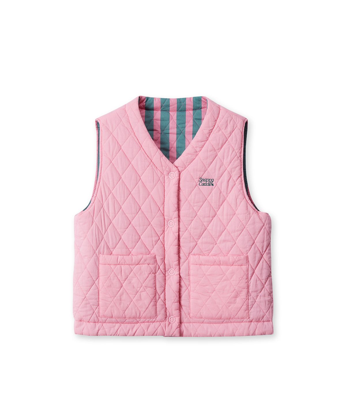 스내피커들(SNAPPY CUDDLE) Fluffy Croissant Reversible Vest (Rose Hip)