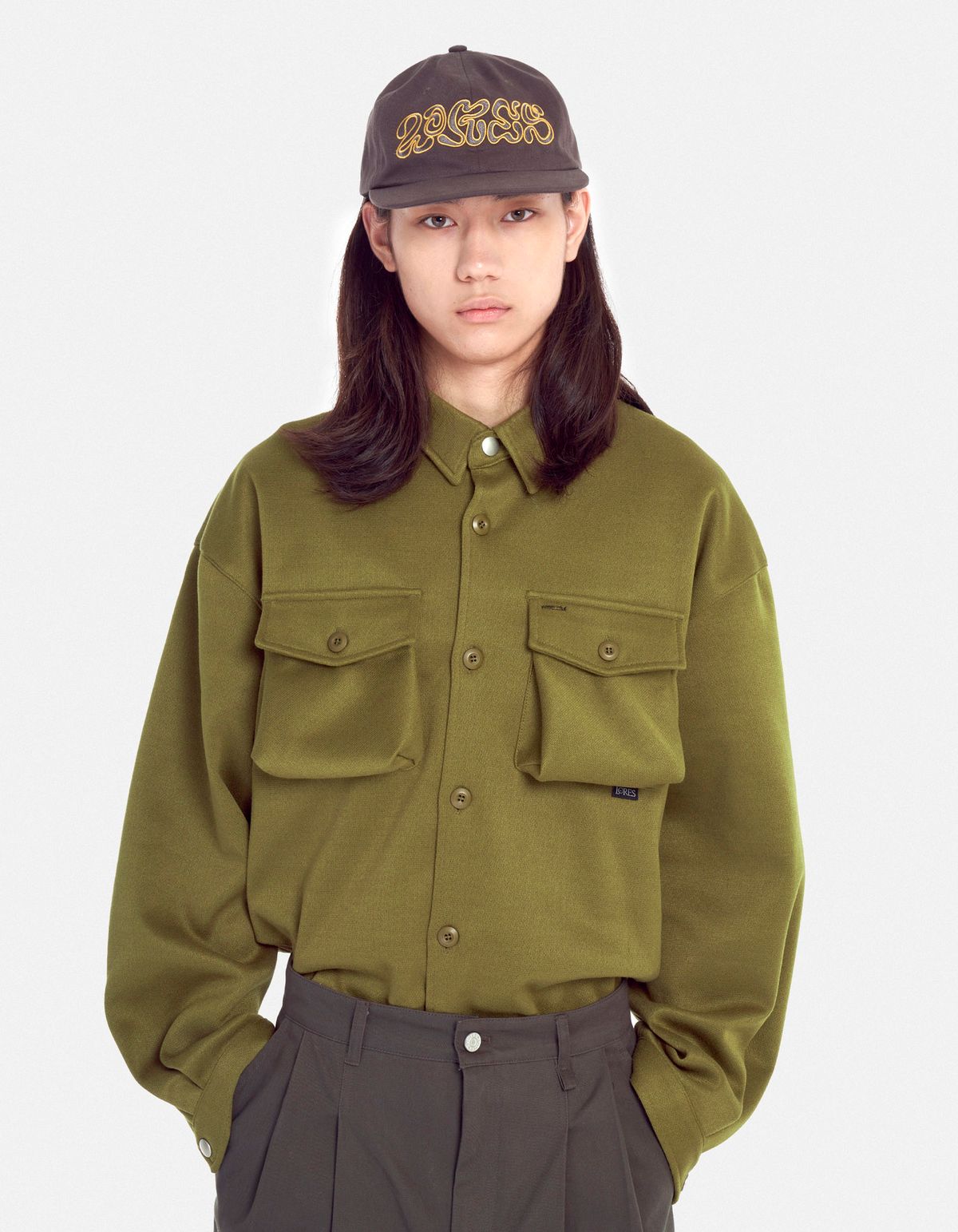 로어즈(LORES) Oversized Shirt - Olive
