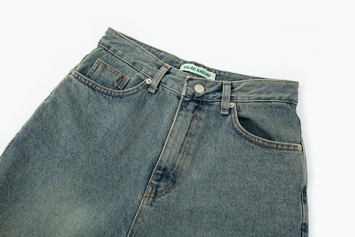 샐러드바구니(SALAD BAGUNI) Normal Semi Wide Denim Jeans_vintage blue