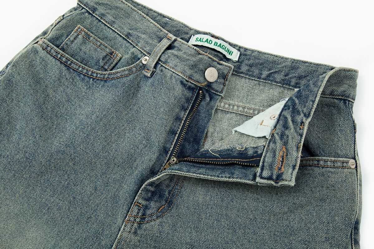 샐러드바구니(SALAD BAGUNI) Normal Semi Wide Denim Jeans_vintage blue