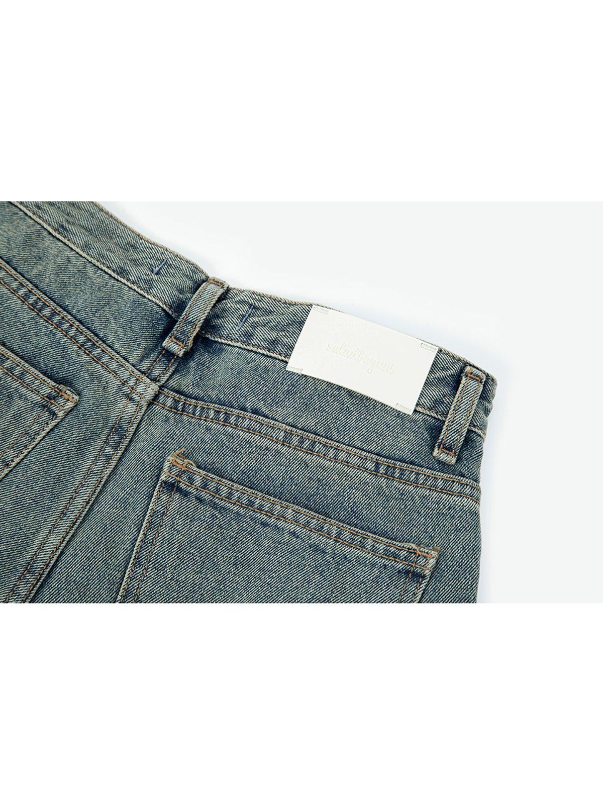 샐러드바구니(SALAD BAGUNI) Normal Semi Wide Denim Jeans_vintage blue
