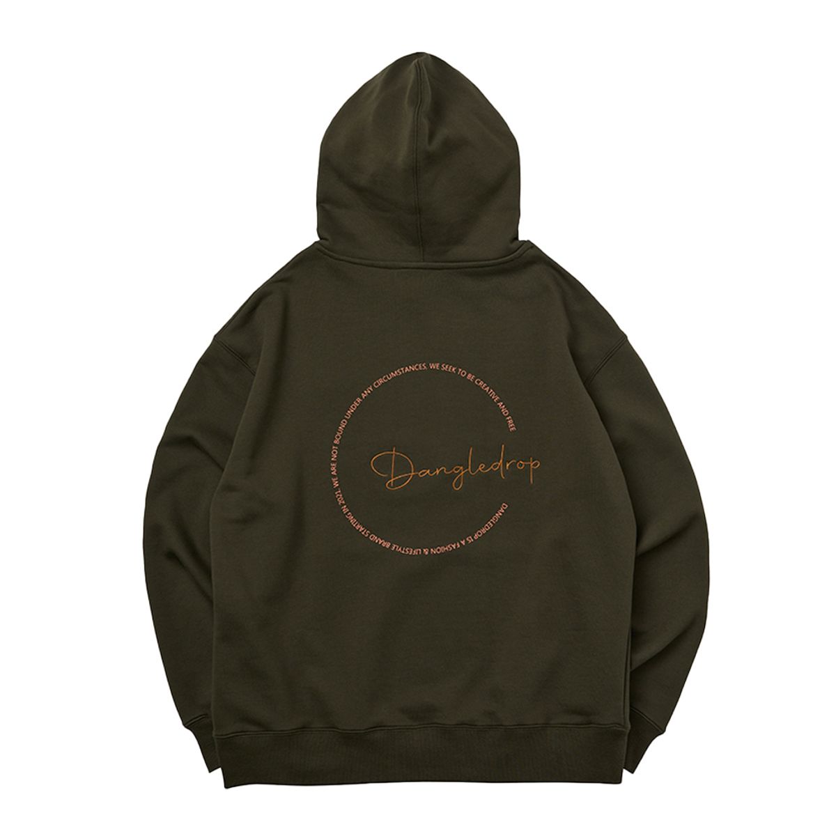 댕글드랍(DANGLEDROP) 서클 자수 후드 카키