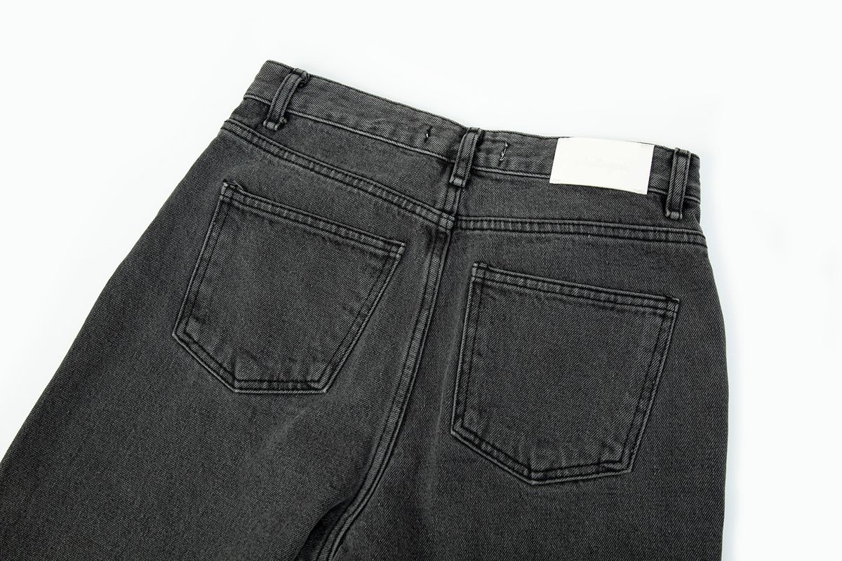 샐러드바구니(SALAD BAGUNI) Hotfix Semi Wide Denim Jeans_bleached black