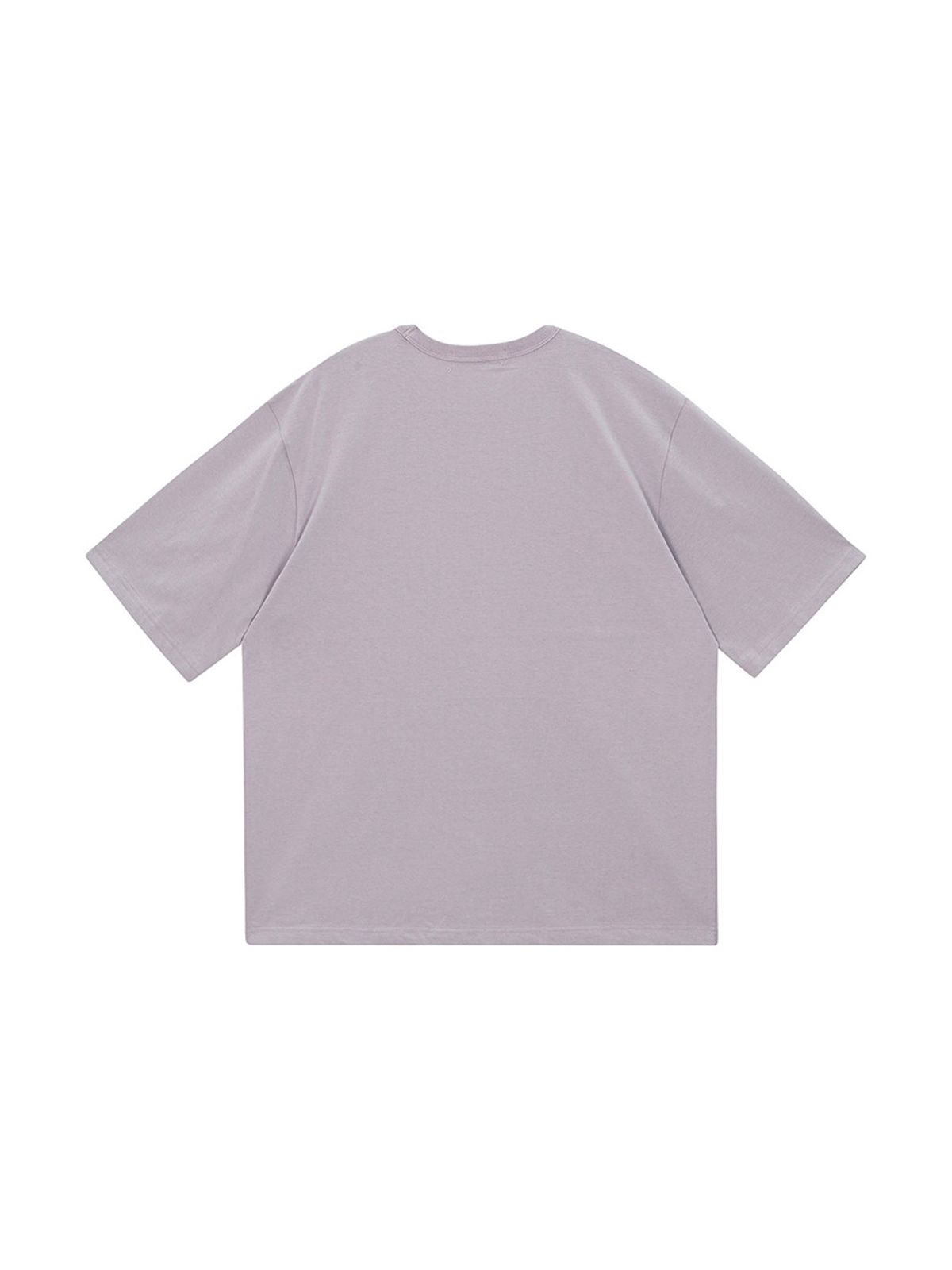 샐러드바구니(SALAD BAGUNI) Newsletter Printed Short-Sleeved T-Shirt_light purple