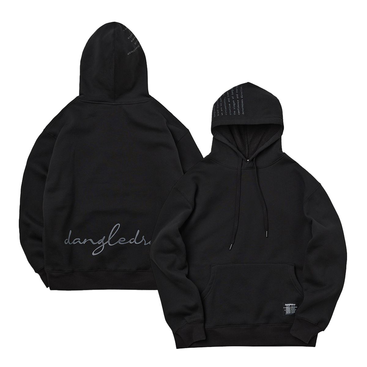 댕글드랍(DANGLEDROP) 빅로고  후드 블랙