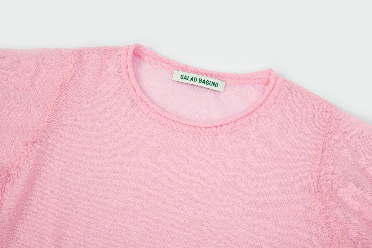 샐러드바구니(SALAD BAGUNI) Kidmohair Round Neck Pullover_pink