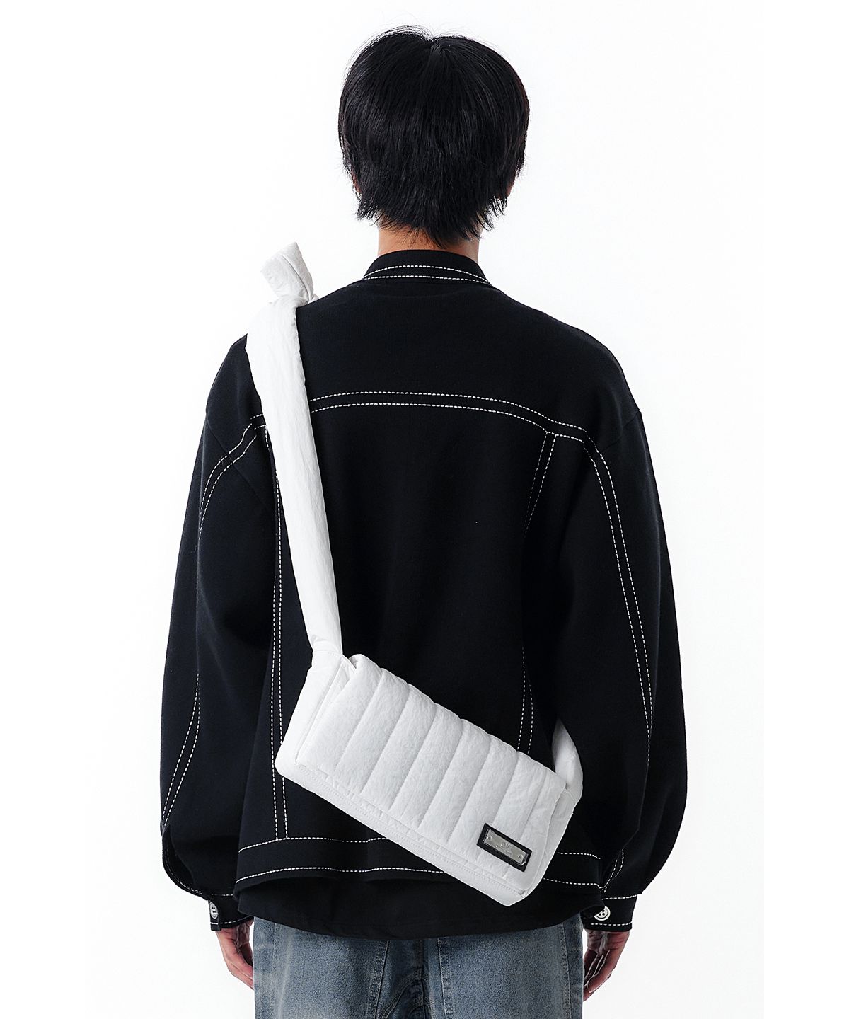 오픈야드(오와이)(OPENYARD(OY)) PADDING TIE CROSS BAG-WHITE