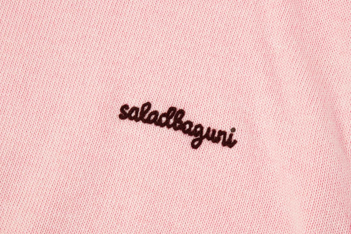 샐러드바구니(SALAD BAGUNI) Lettering Semi-Over Pullover_pale pink