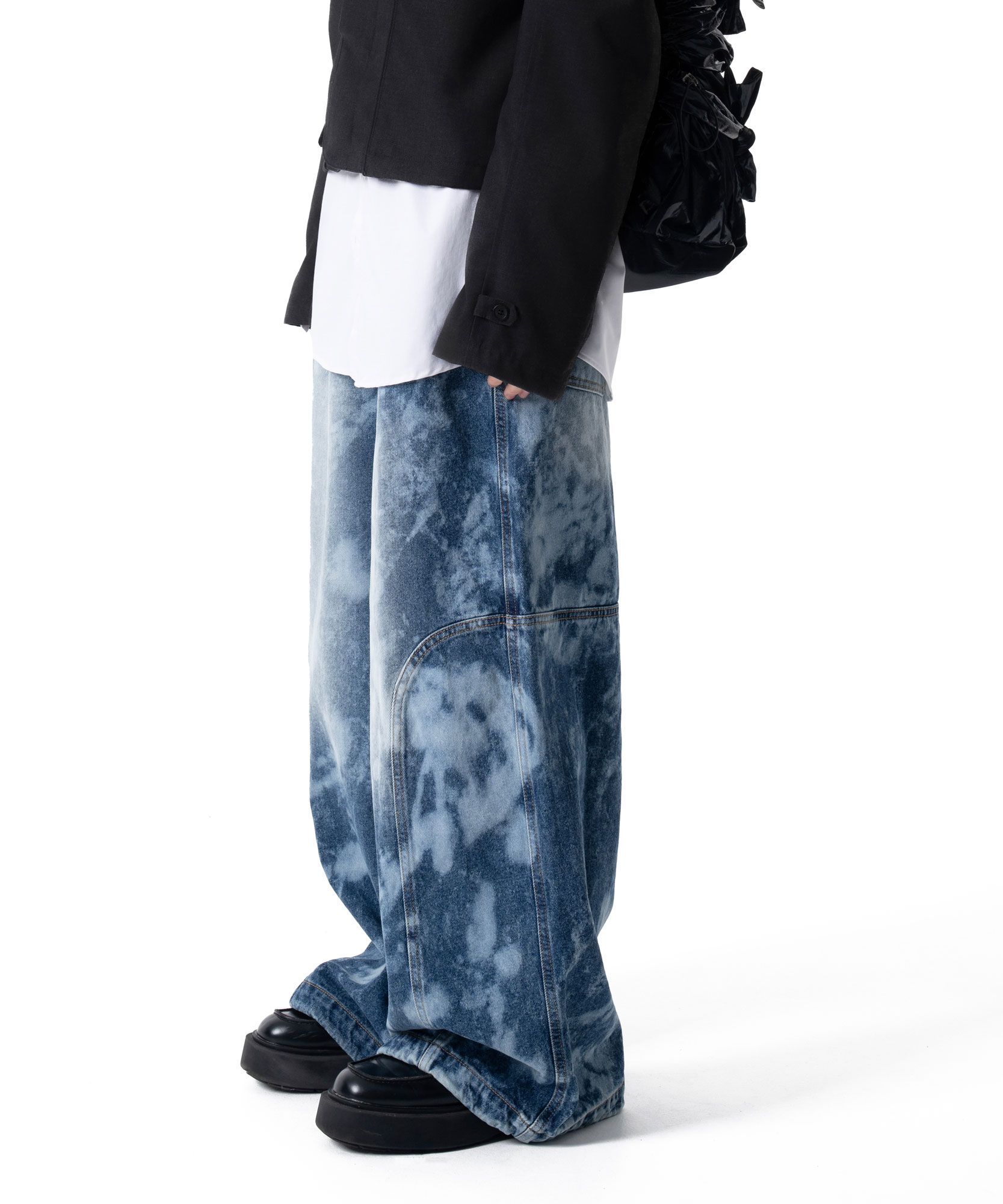 デニム・ジーパン [IUGAMAKARAS] Ribbon Denim Pants : 2 color IUGAMAKARAS Ribbon Denim Pants Other