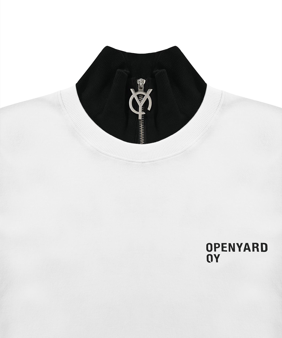 오픈야드(오와이)(OPENYARD(OY)) L.T ZIPPER POLA LONG SLEEVE-WHITE