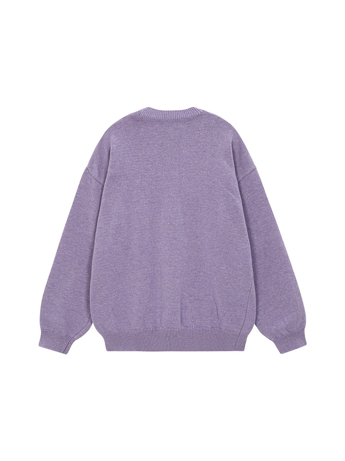 샐러드바구니(SALAD BAGUNI) Lettering Semi-Over Pullover_lilac