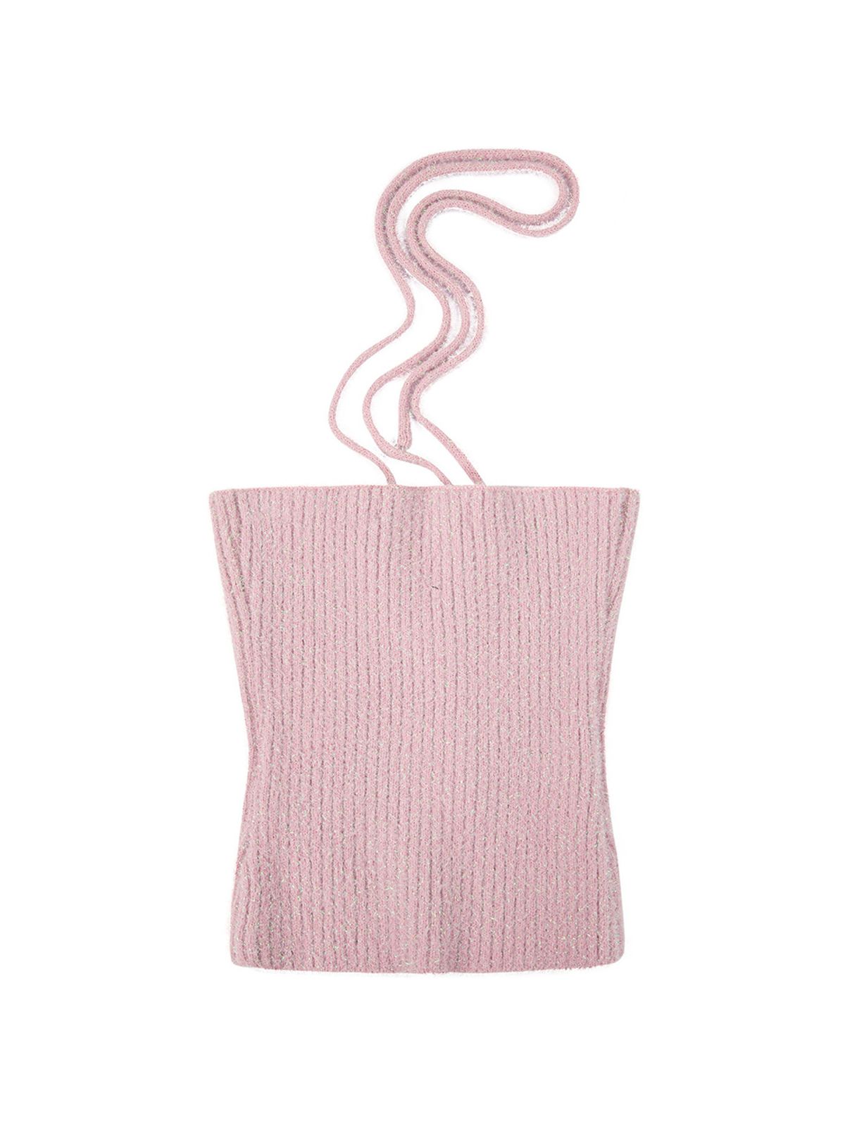 샐러드바구니(SALAD BAGUNI) Metalic Halter Neck String Top_pink
