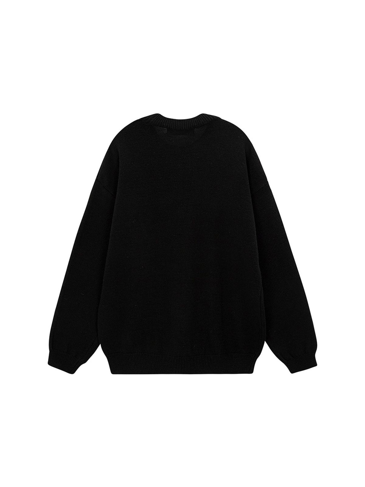 샐러드바구니(SALAD BAGUNI) Lettering Semi-Over Pullover_black