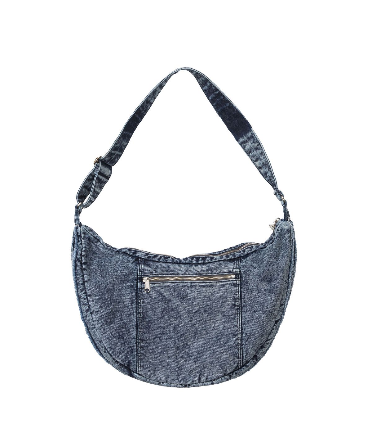 이우가마카라스(IUGAMAKARAS) Washed Denim Shoulder Bag (Blue)