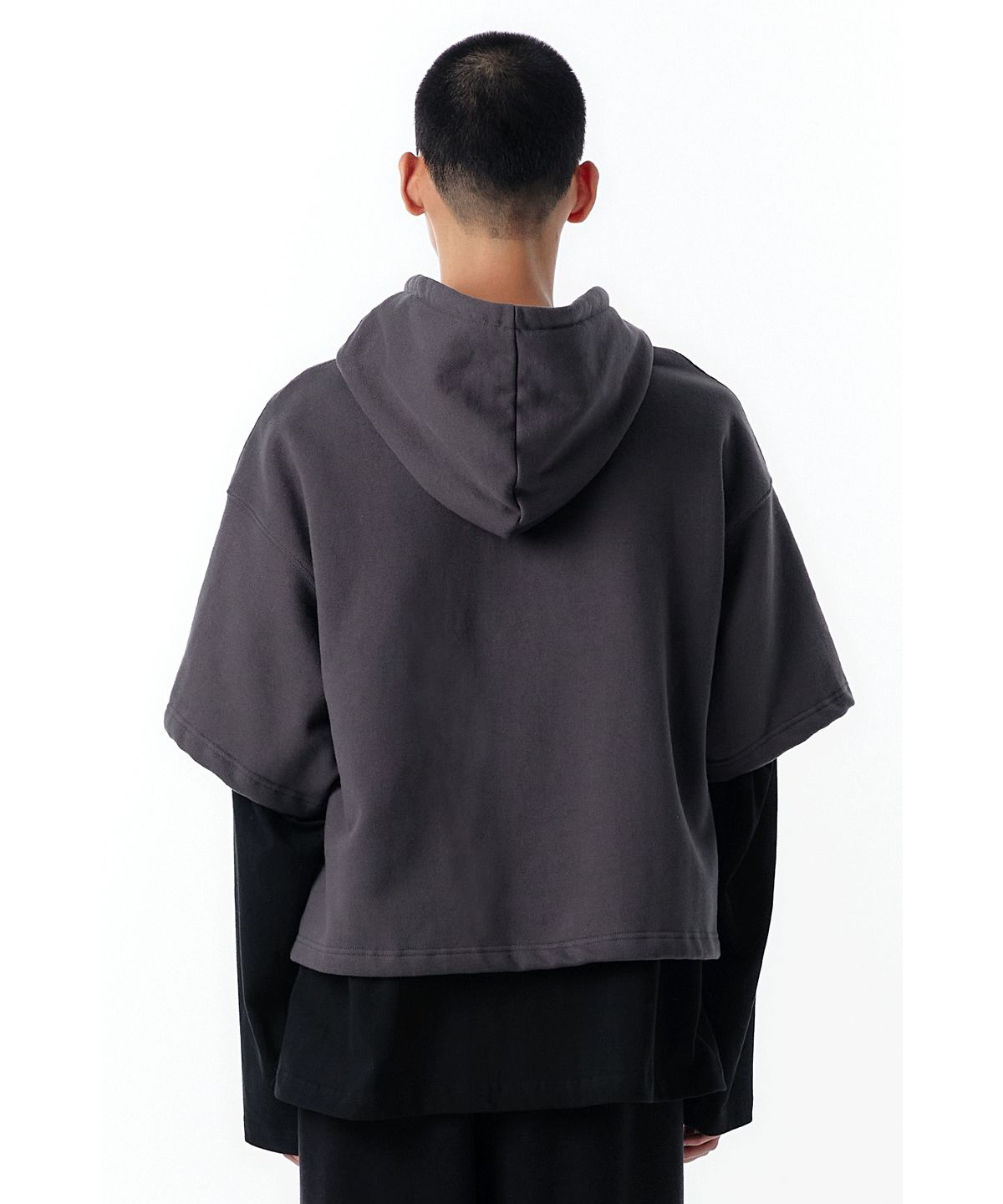 오픈야드(오와이)(OPENYARD(OY)) L.S HOODIE-DUST GREY/BLACK